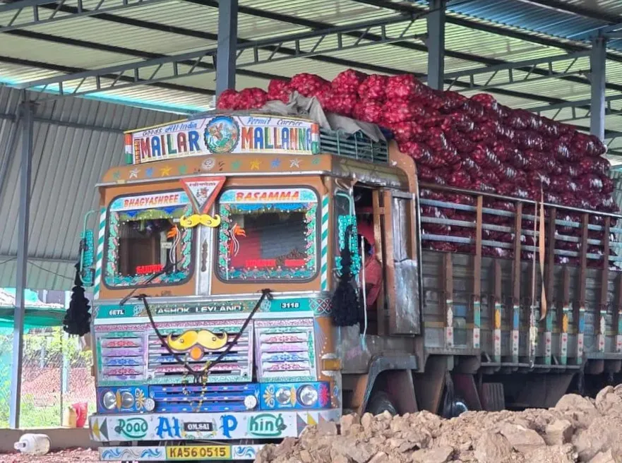 Onion bags loaded for dispatch